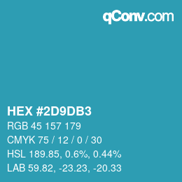 Color code: HEX #2D9DB3 | qconv.com
