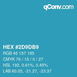 颜色代码: HEX #2D9DB9 | qconv.com