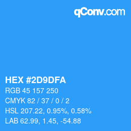 Color code: HEX #2D9DFA | qconv.com
