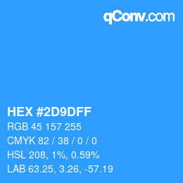 Color code: HEX #2D9DFF | qconv.com