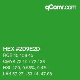 Color code: HEX #2D9E2D | qconv.com