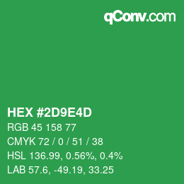 Color code: HEX #2D9E4D | qconv.com