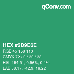 Color code: HEX #2D9E6E | qconv.com