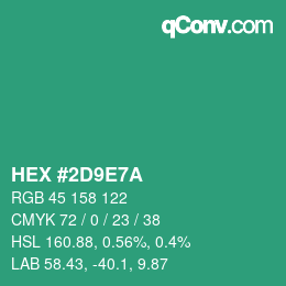 カラーコード: HEX #2D9E7A | qconv.com
