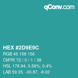 Color code: HEX #2D9E9C | qconv.com