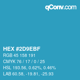 Color code: HEX #2D9EBF | qconv.com