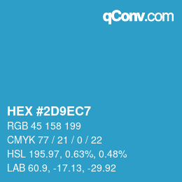 カラーコード: HEX #2D9EC7 | qconv.com