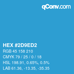 颜色代码: HEX #2D9ED2 | qconv.com
