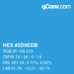 カラーコード: HEX #2D9EDB | qconv.com