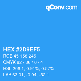 Color code: HEX #2D9EF5 | qconv.com