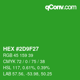 Color code: HEX #2D9F27 | qconv.com