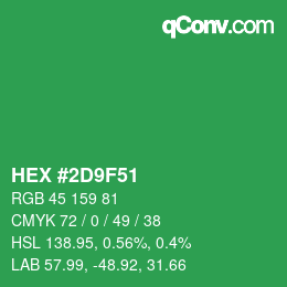 Color code: HEX #2D9F51 | qconv.com
