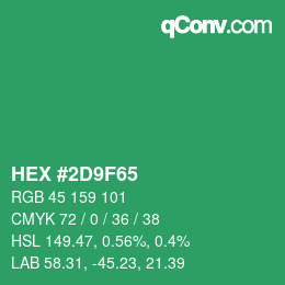 カラーコード: HEX #2D9F65 | qconv.com
