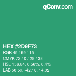Color code: HEX #2D9F73 | qconv.com