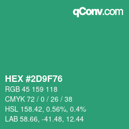 Color code: HEX #2D9F76 | qconv.com
