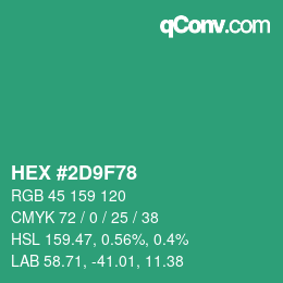 Color code: HEX #2D9F78 | qconv.com