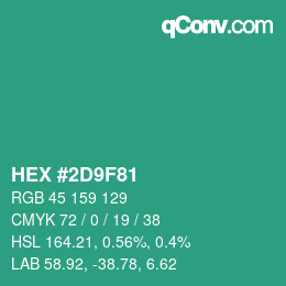 Color code: HEX #2D9F81 | qconv.com