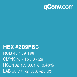 Color code: HEX #2D9FBC | qconv.com
