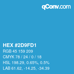 Color code: HEX #2D9FD1 | qconv.com