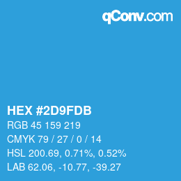 Color code: HEX #2D9FDB | qconv.com