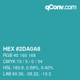 Color code: HEX #2DA0A8 | qconv.com
