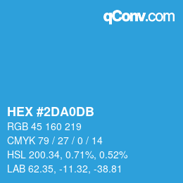 カラーコード: HEX #2DA0DB | qconv.com