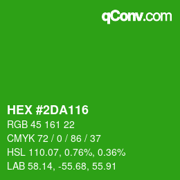 颜色代码: HEX #2DA116 | qconv.com
