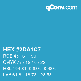 Color code: HEX #2DA1C7 | qconv.com
