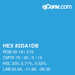 カラーコード: HEX #2DA1DB | qconv.com