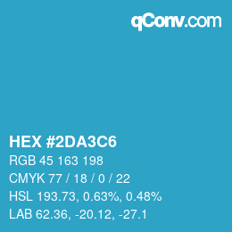 Color code: HEX #2DA3C6 | qconv.com