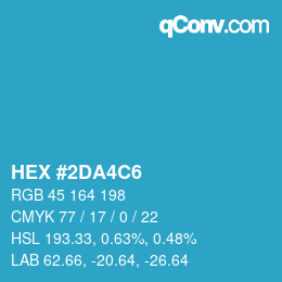 Color code: HEX #2DA4C6 | qconv.com