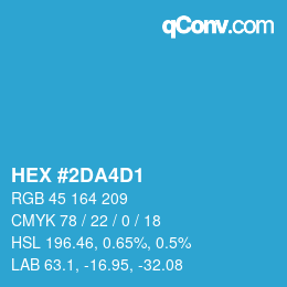 カラーコード: HEX #2DA4D1 | qconv.com
