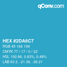 Color code: HEX #2DA6C7 | qconv.com