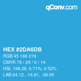 カラーコード: HEX #2DA6DB | qconv.com