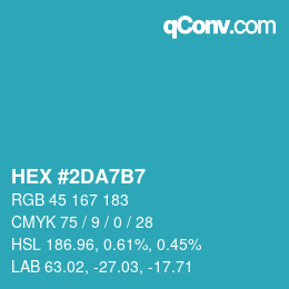 Color code: HEX #2DA7B7 | qconv.com