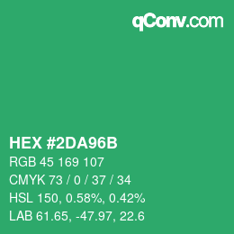 Color code: HEX #2DA96B | qconv.com