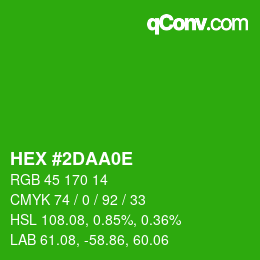 Color code: HEX #2DAA0E | qconv.com