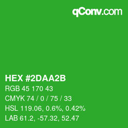 Color code: HEX #2DAA2B | qconv.com