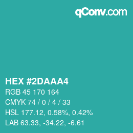 Color code: HEX #2DAAA4 | qconv.com