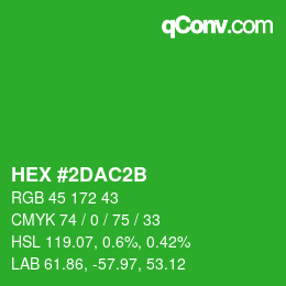 Color code: HEX #2DAC2B | qconv.com