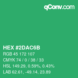 カラーコード: HEX #2DAC6B | qconv.com