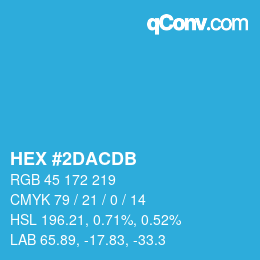 カラーコード: HEX #2DACDB | qconv.com