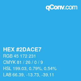 Color code: HEX #2DACE7 | qconv.com