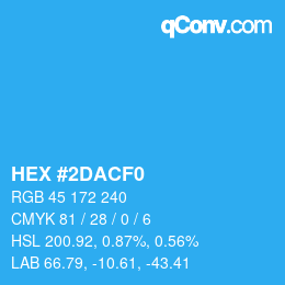 Color code: HEX #2DACF0 | qconv.com