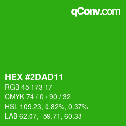 Color code: HEX #2DAD11 | qconv.com
