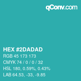 Color code: HEX #2DADAD | qconv.com