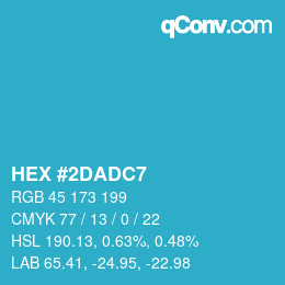 カラーコード: HEX #2DADC7 | qconv.com