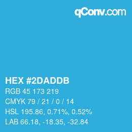 カラーコード: HEX #2DADDB | qconv.com