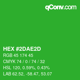 カラーコード: HEX #2DAE2D | qconv.com