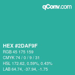 Color code: HEX #2DAF9F | qconv.com